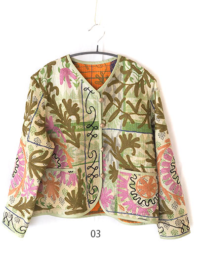 オールドラリーキルトスザニ刺繍のジャケット