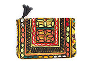 インド刺繍古布ポーチ