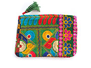 インド刺繍古布ポーチ