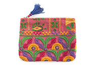 インド刺繍古布ポーチ