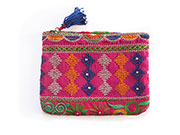 インド刺繍古布ポーチ