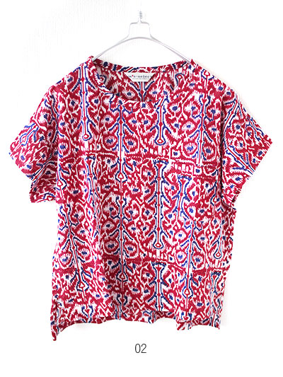 ブロックプリントのTシャツ
